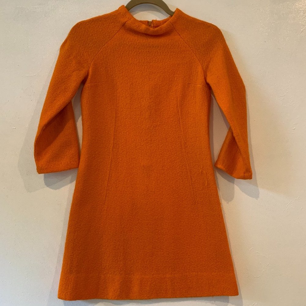 Vintage Mod Orange Mini Dress